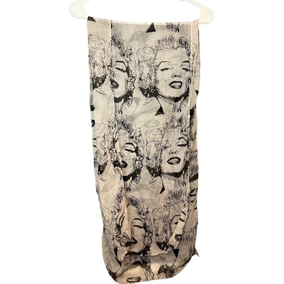 Marilyn Monroe Silk Sheer Potrait Scarf 18”x68” - Picture 6 of 6